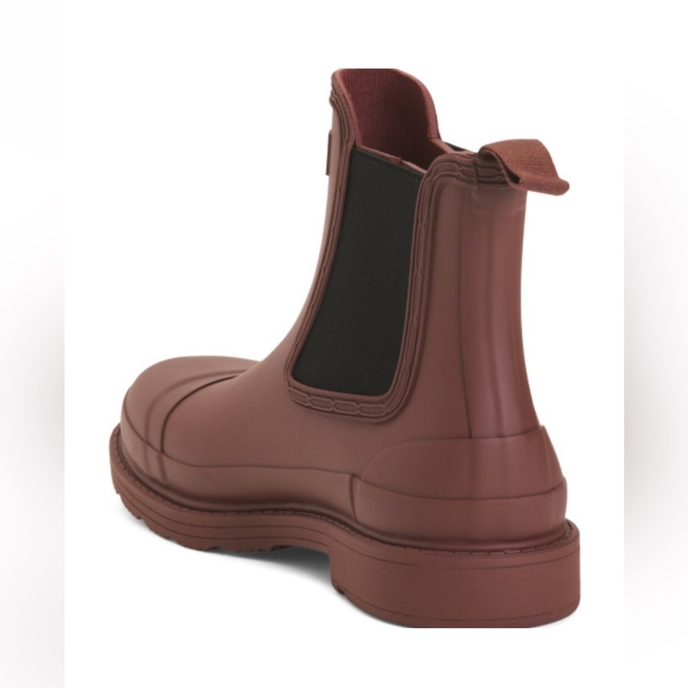 HUNTER COMMANDO CHELSEA BOOTS IN MUTED BERRY 7 - Picture 3 of 8
